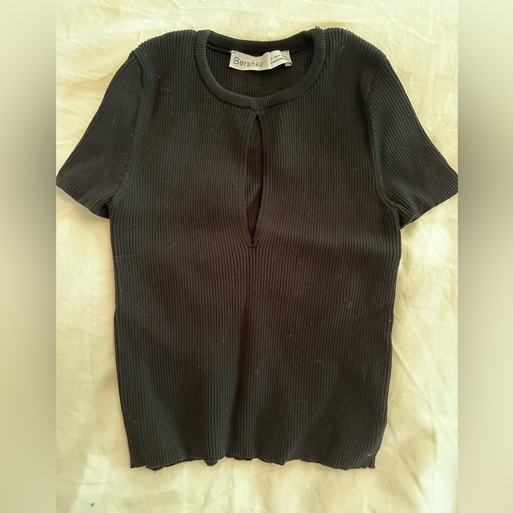 Bershka crop top with slit